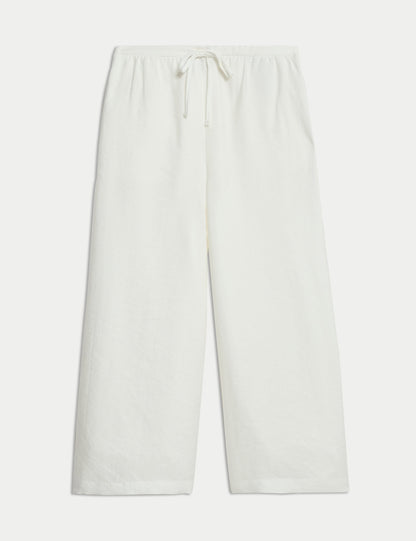 Lyocell Wide Leg Crop Pantolon