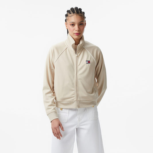 Tommy Hilfiger Jeans Badge Track Extended Zand Kadın Krem Ceket
