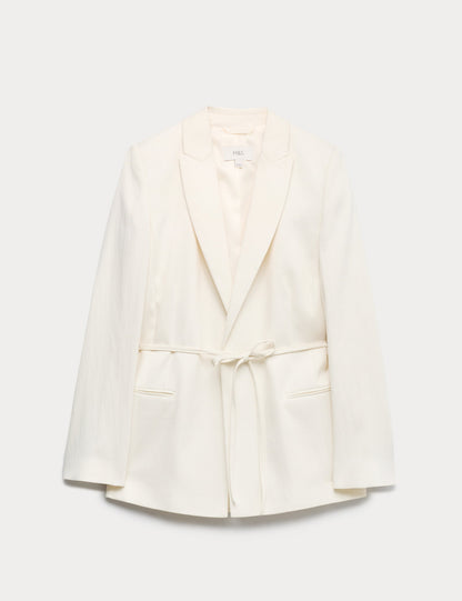 Keten Karışımlı Blazer Ceket