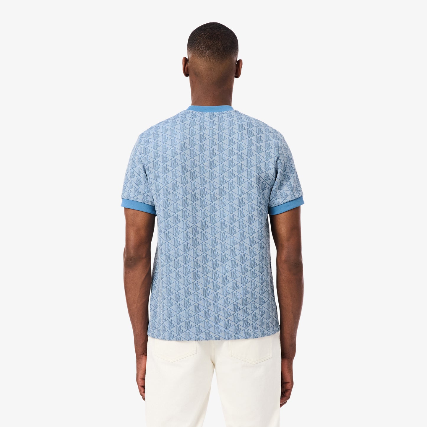 Lacoste Erkek Classic Fit Bisiklet Yaka Monogram Mavi T-shirt