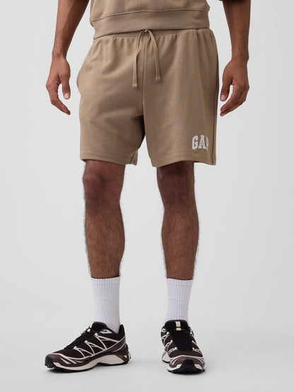 Kahverengi Relaxed Gap Logo Fransız Havlu Kumaş Şort