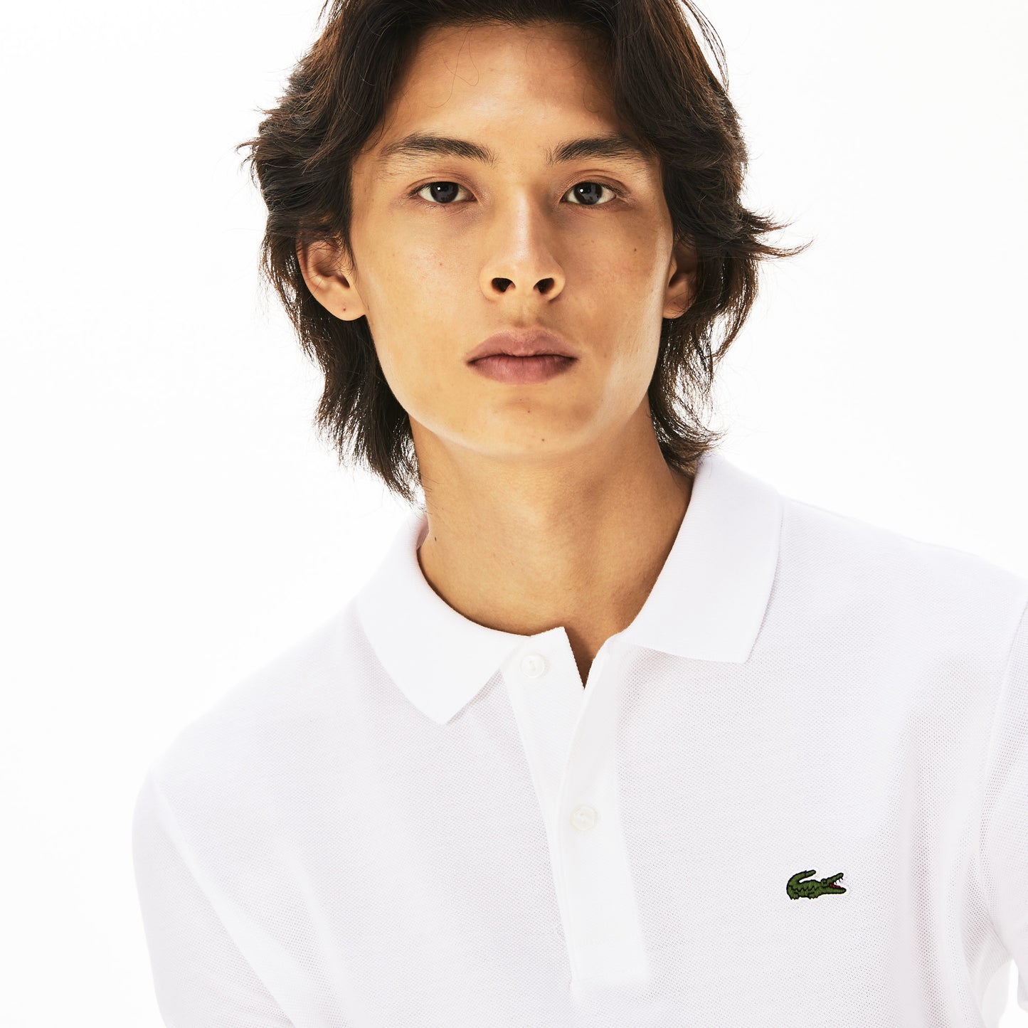 Lacoste Erkek Slim Fit Uzun Kollu Beyaz Polo