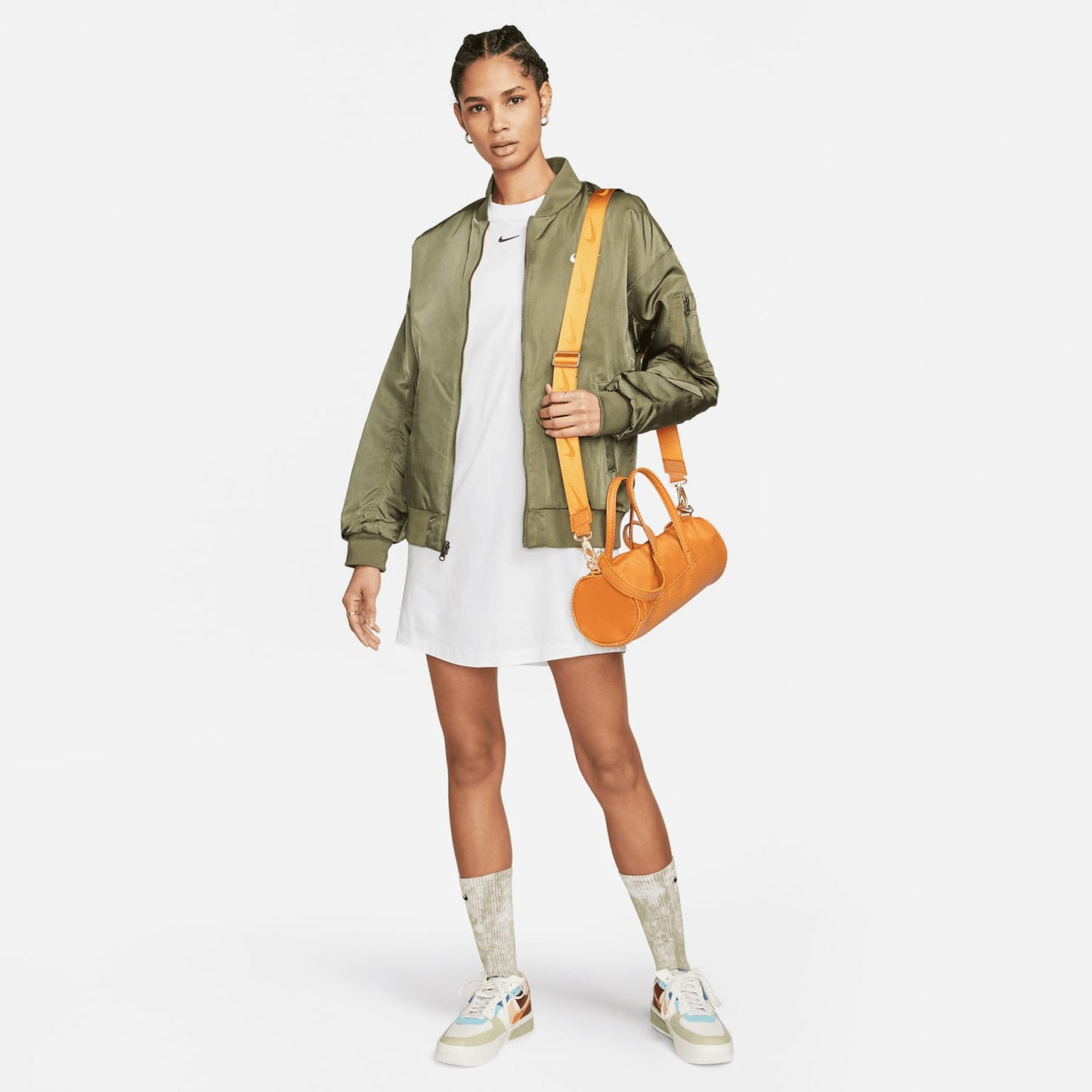 Nike Sportswear Essential Kadın Beyaz Elbise