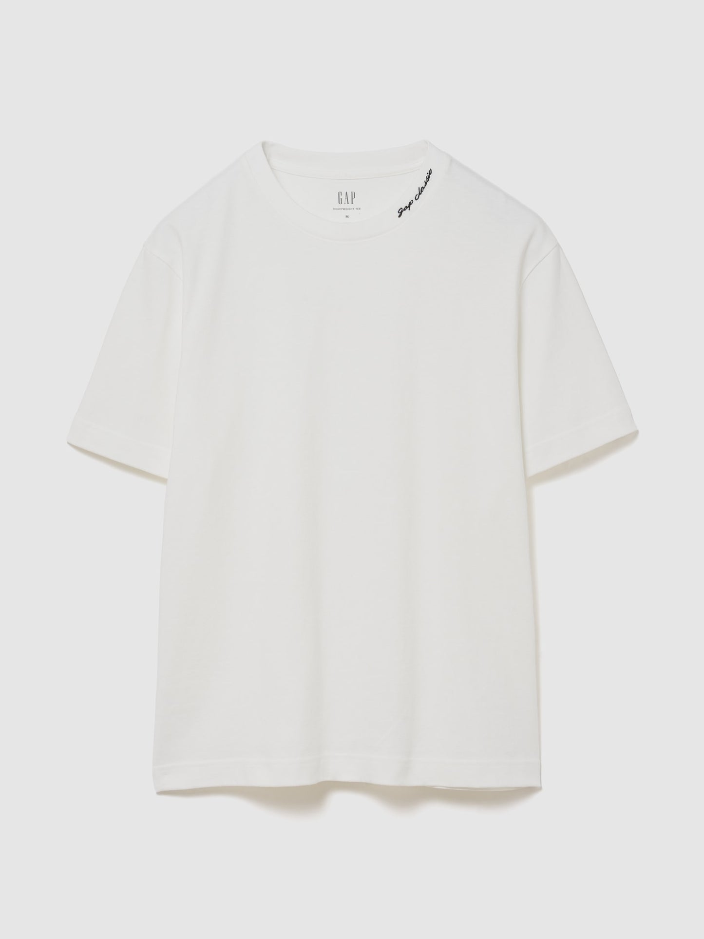 Beyaz Heavyweight Gap Logo Relaxed Crop T-shirt