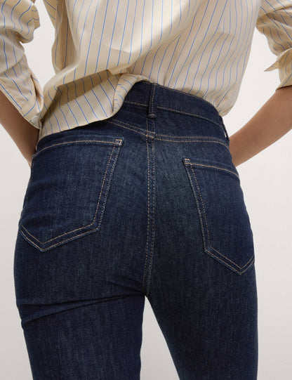 Yüksek Bel Slim Flare Jean Pantolon