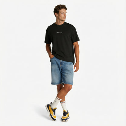 Tommy Hilfiger Linear Erkek Siyah T-shirt