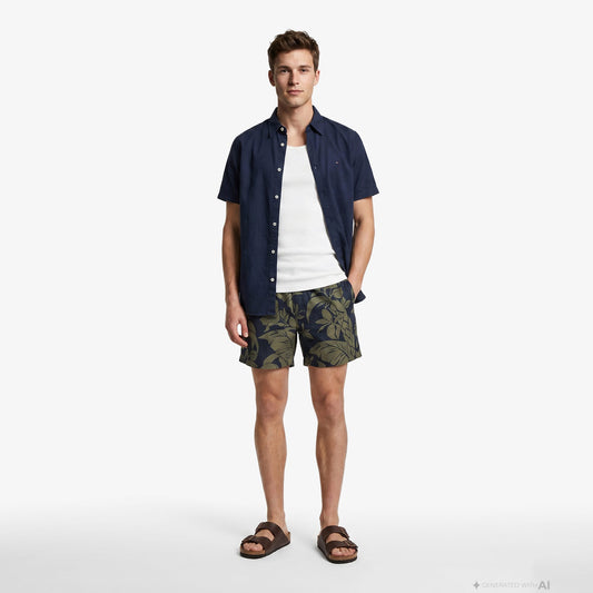 Tommy Hilfiger Seasonal Quality Erkek Lacivert Keten Şort