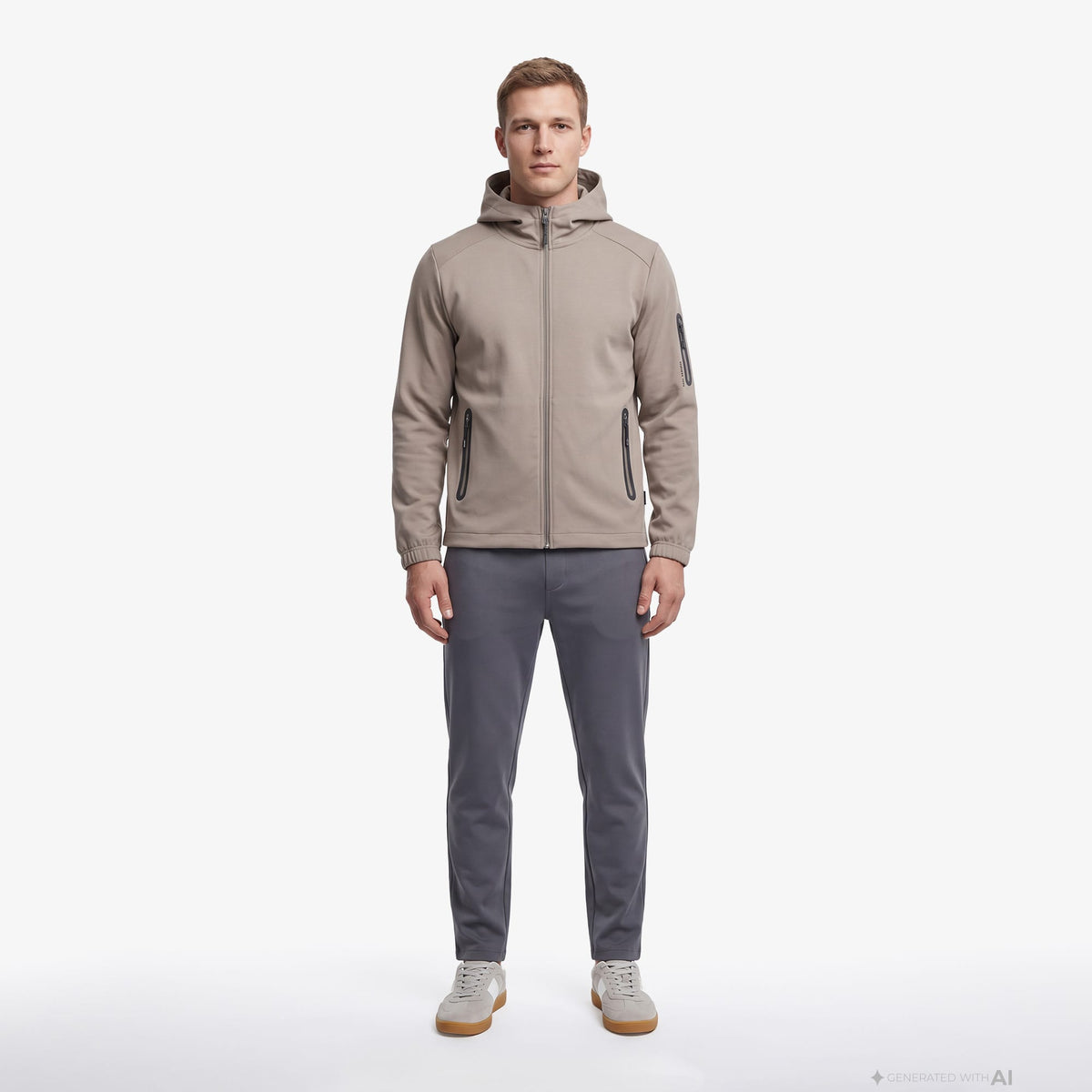 Nautica Erkek Kahverengi Kapüşonlu Sweatshirt