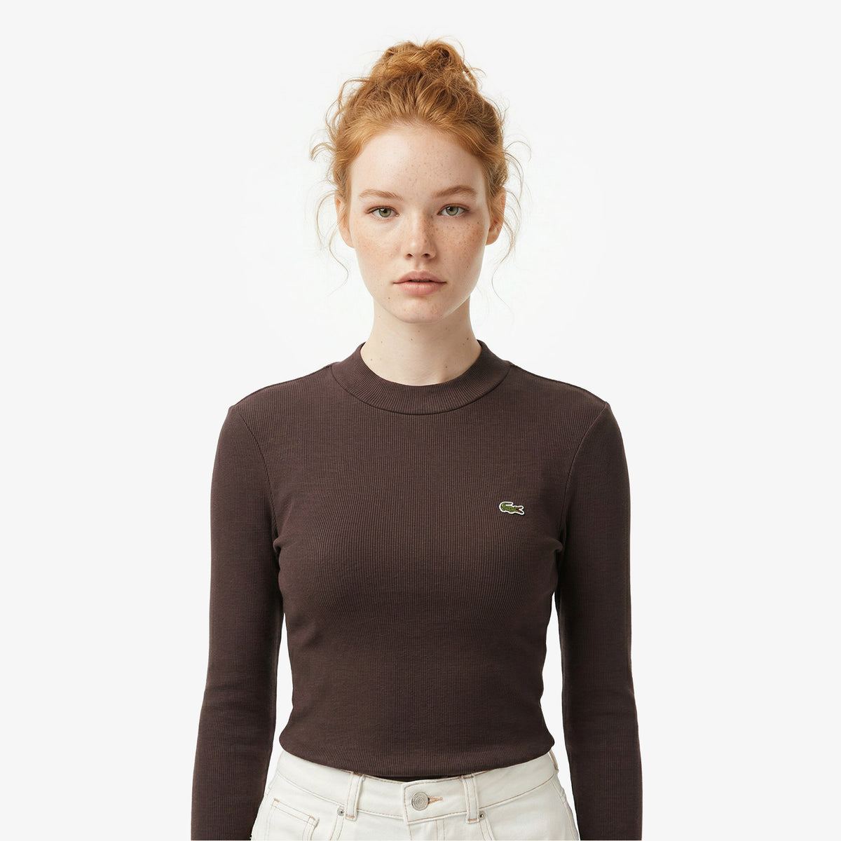 Lacoste Regular Fit Kadın Kahverengi T-shirt