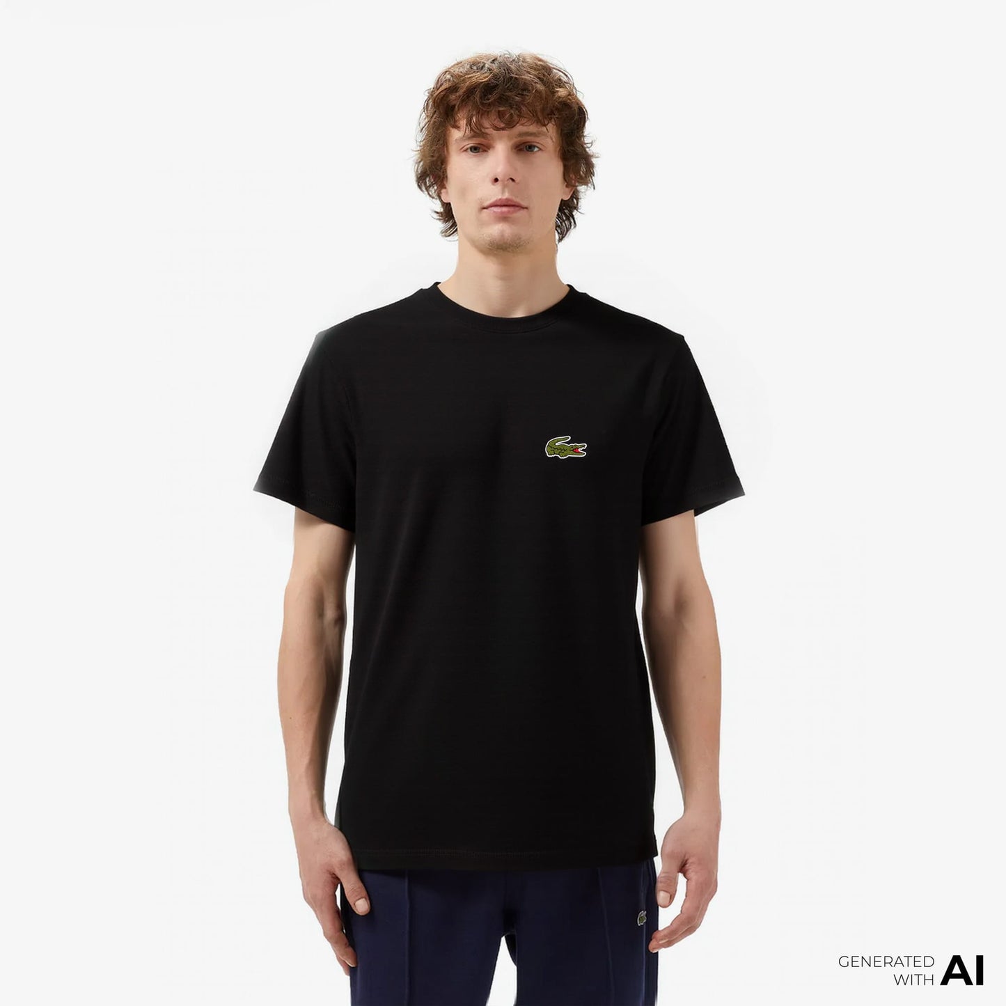 Lacoste Loose Fit Erkek Siyah T-shirt