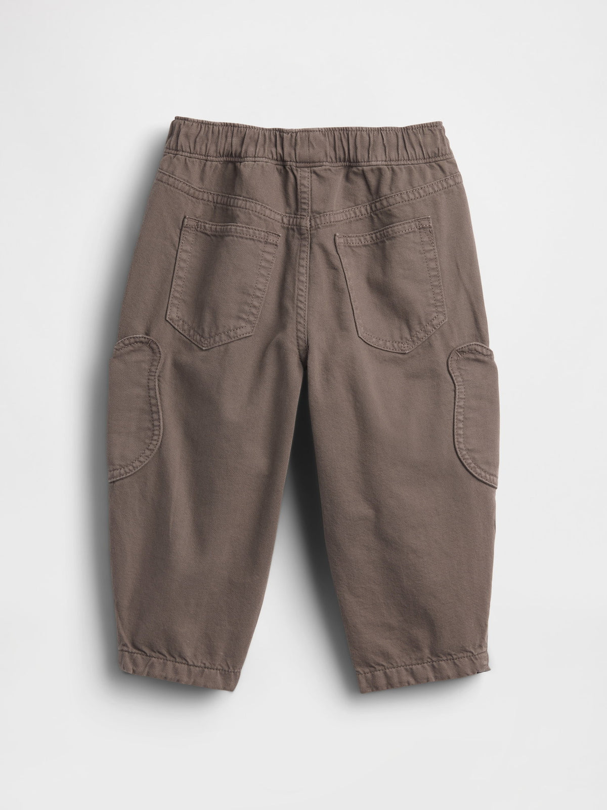 Kahverengi Pull-on Ayı Cepli Barrel Jean Pantolon