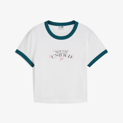 Puma Downtown Graphic Baby Kadın Beyaz T-shirt