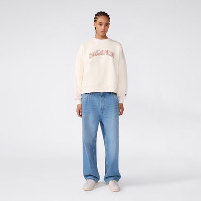Champion Crewneck Kadın Krem Sweatshirt