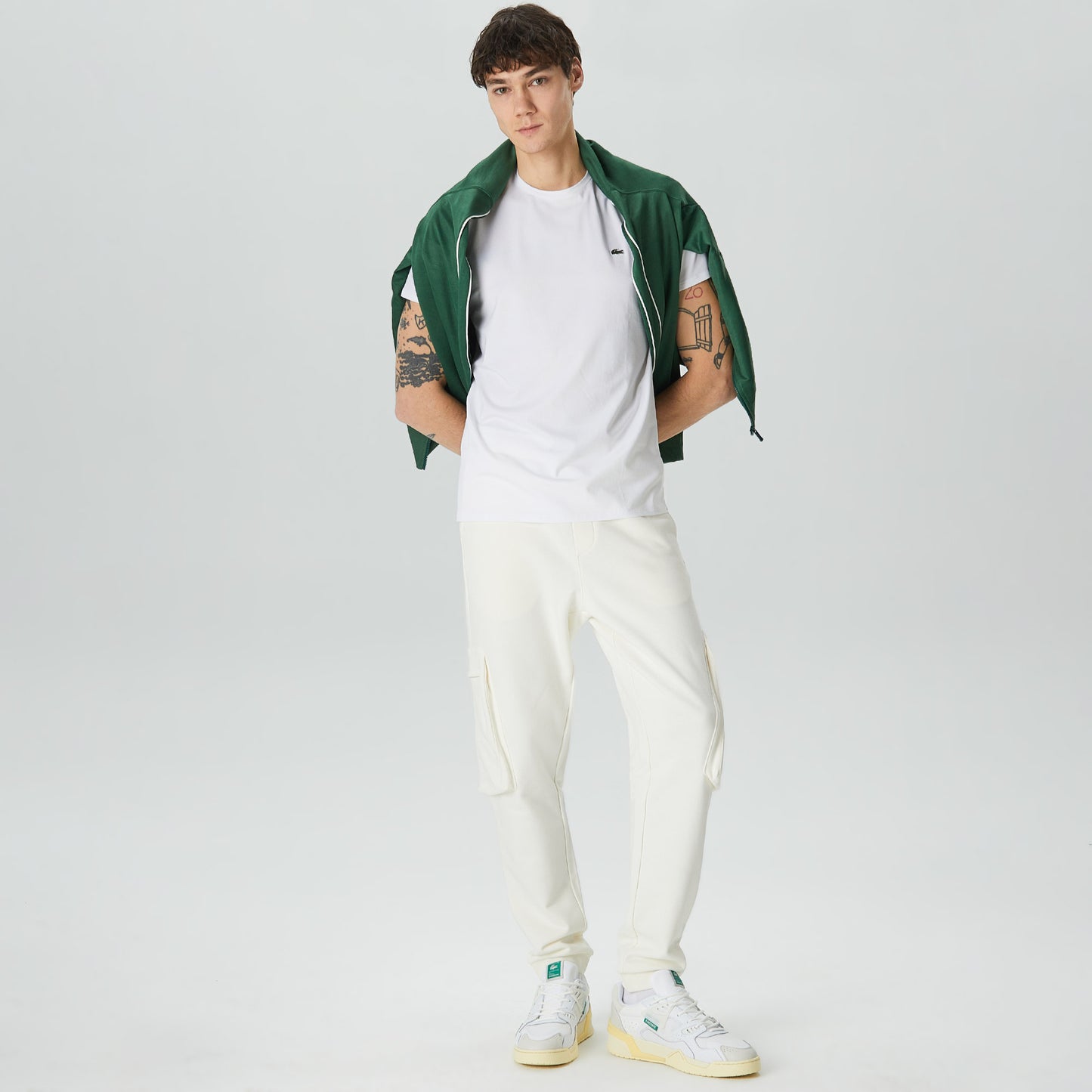 Lacoste Erkek Slim Fit Bisiklet Yaka Beyaz T-shirt