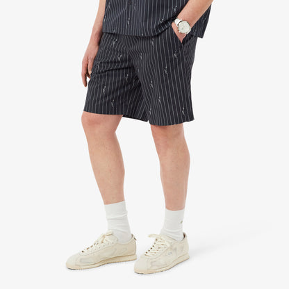Lacoste Erkek Relaxed Fit Çizgili Siyah Şort
