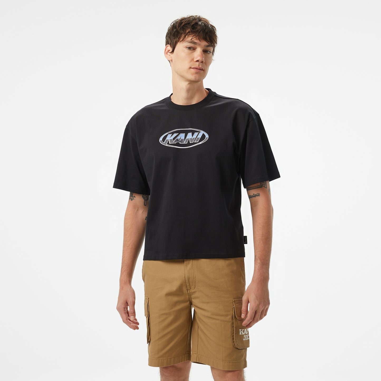 Karl Kani Woven Signature Chrome Logo Erkek Siyah T-shirt