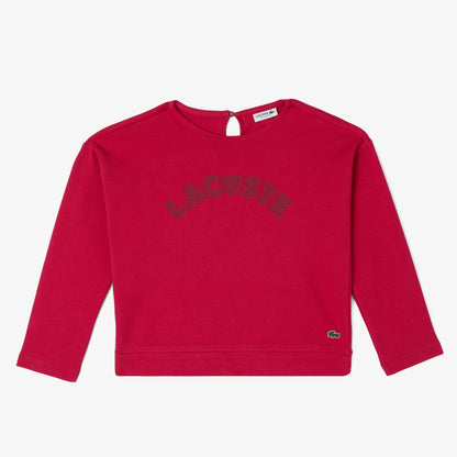 Lacoste Çocuk Uzun Kollu Bisiklet Yaka Baskılı Pembe T-shirt