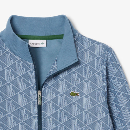 Lacoste Çocuk Fermuarlı Monogram Mavi Sweatshirt