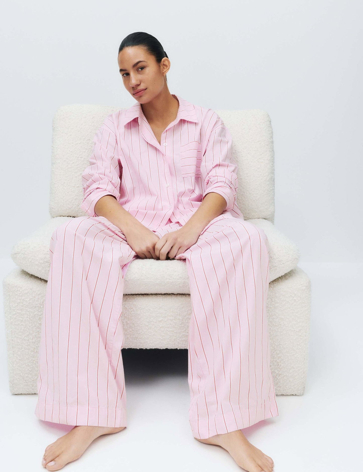 Çizgili Pijama Üstü