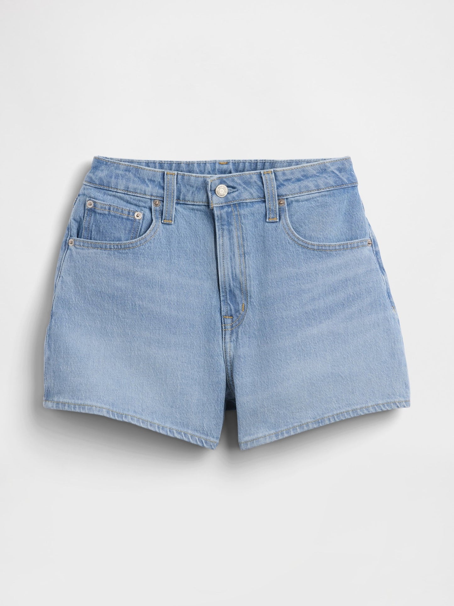 Açık Mavi 3.5 High Rise Relaxed Straight Denim Şort