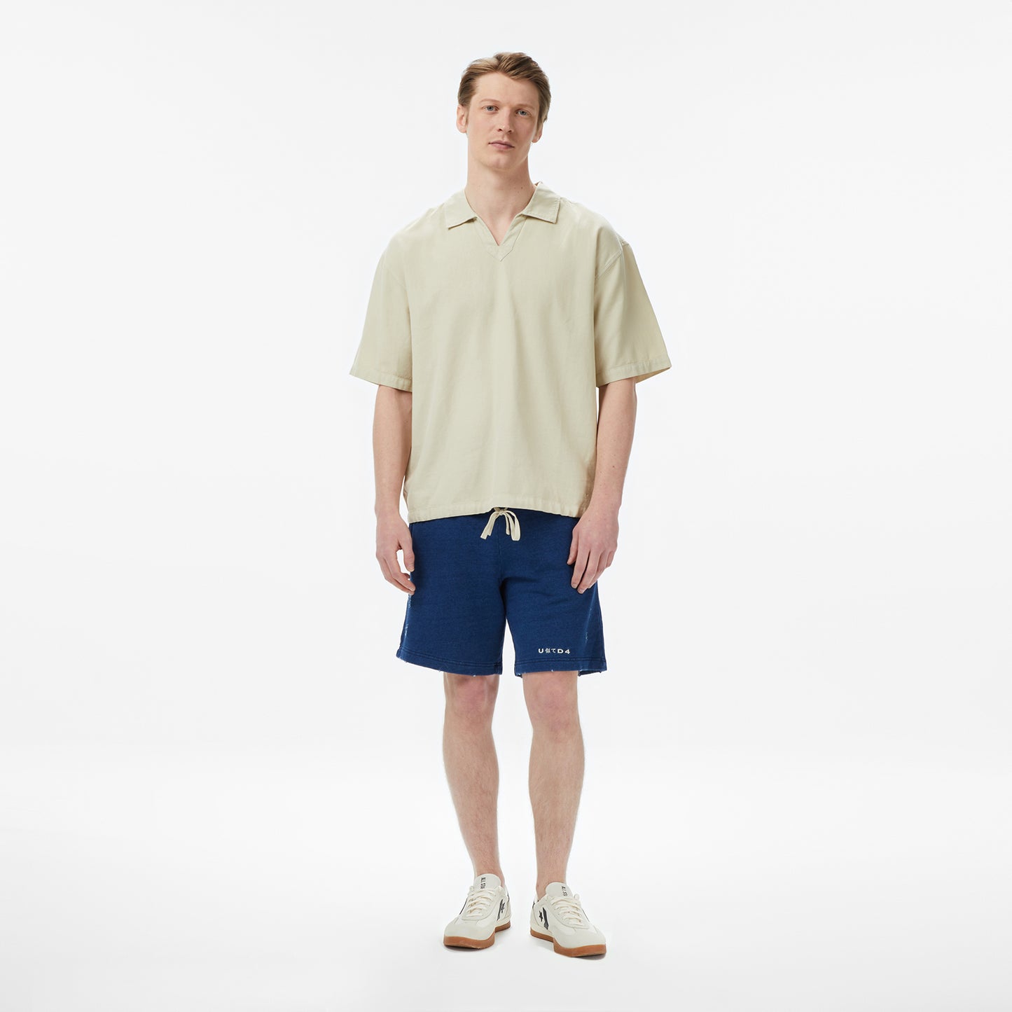 United4 Oversize Fit Erkek Krem Polo