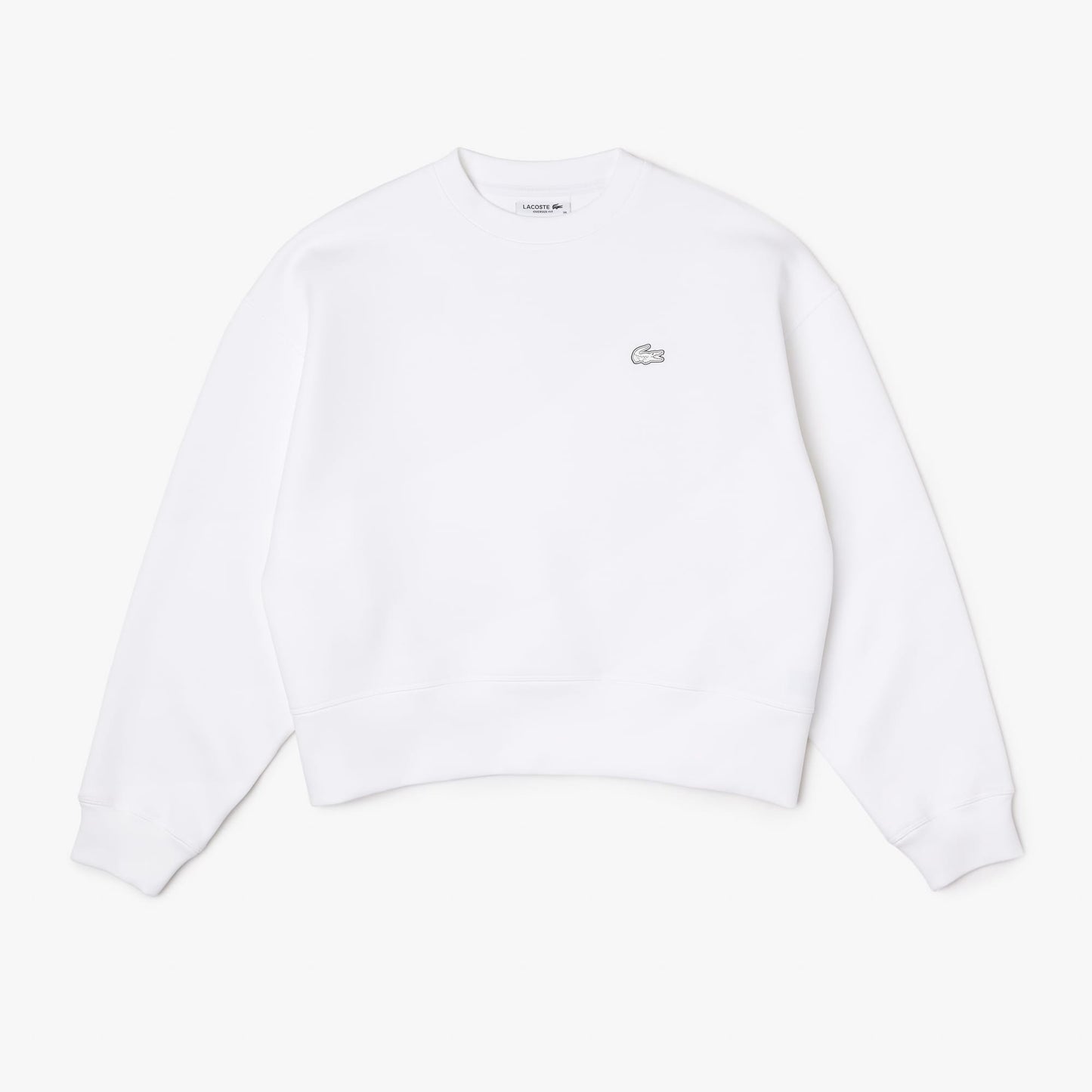 Lacoste Kadın Oversize Fit Bisiklet Yaka Beyaz Sweatshirt