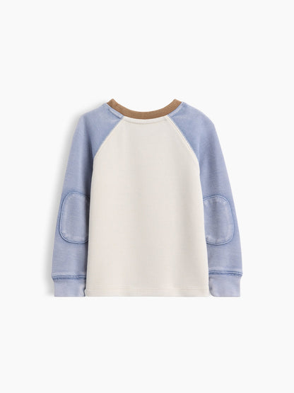 Krem Textured Bisiklet Yaka T-shirt