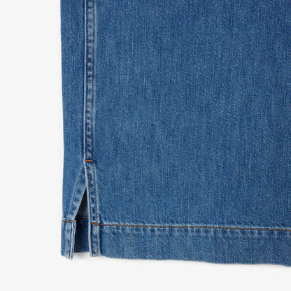 Lacoste Kadın Oversize Fit Kısa Kollu Polo Yaka Denim Mavi Elbise