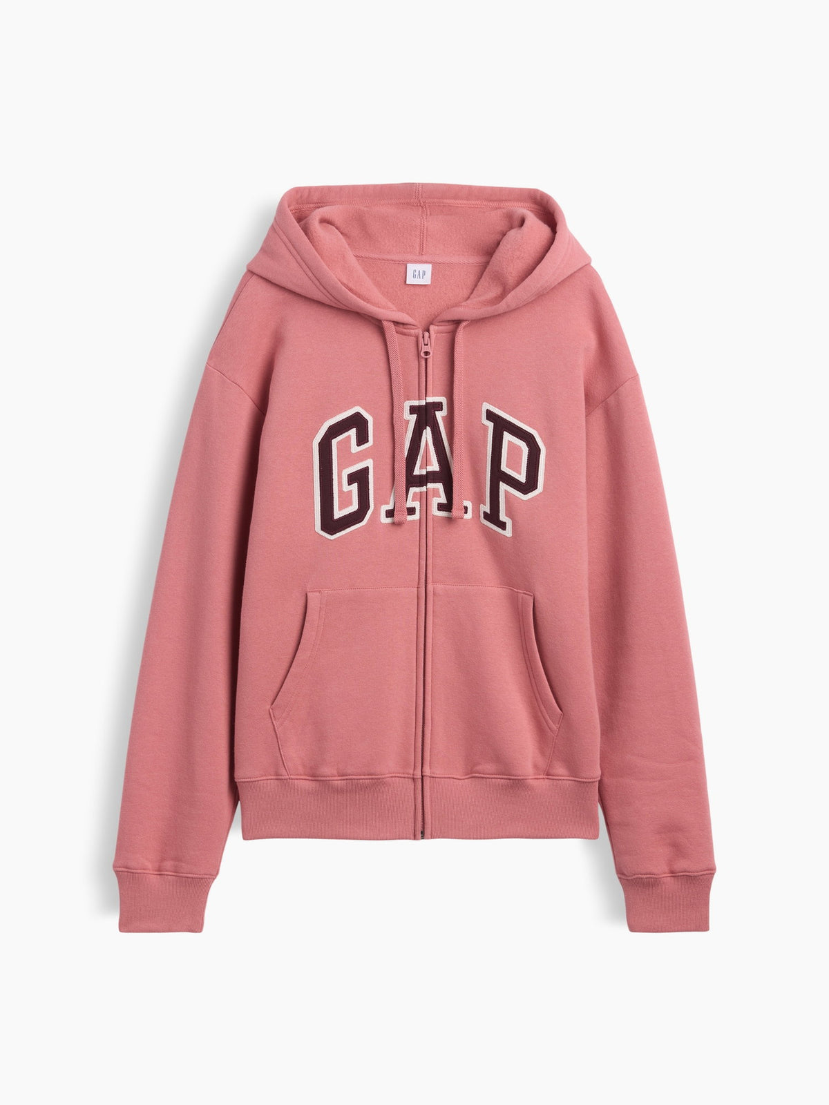 Pembe Gap Logo Fleece Fermuarlı Sweatshirt