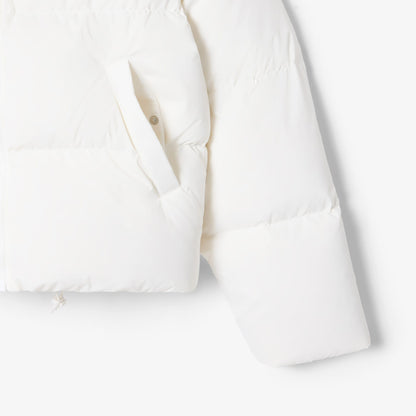 Lacoste Kadın Regular Fit Kapüşonlu Beyaz Şişme Mont