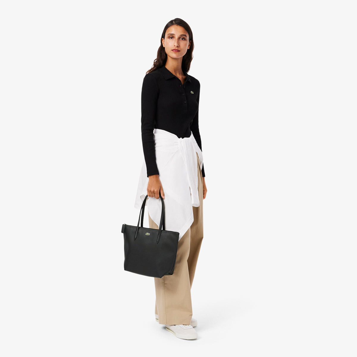 Lacoste Small L.12.12 Kadın Siyah Omuz Çantası