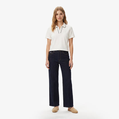 Nautica Kadın Krem Regular Fit Polo Yaka T-shirt