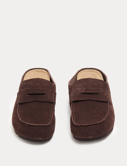 Süet Düz Loafer Terlik Ayakkabı