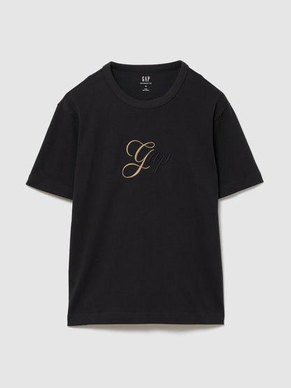 Siyah Heavyweight Tonal Gap Logo T-shirt
