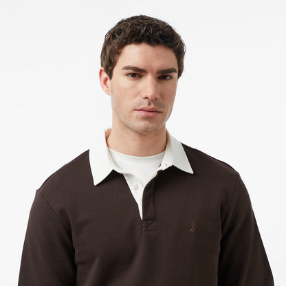 Nautica Erkek Kahverengi Regular Fit Uzun Kollu Polo Yaka T-shirt