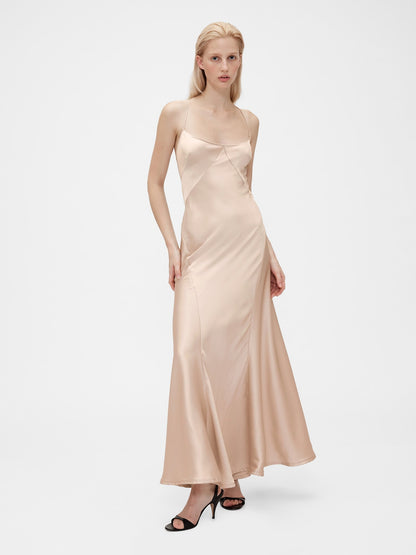 Bej Gapstudio Saten Slip Elbise