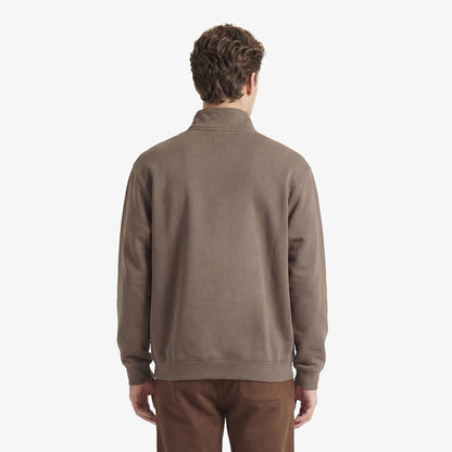 Converse Sneaker Logo Loose Fit Yarım Fermuarlı Erkek Kahverengi Sweatshirt