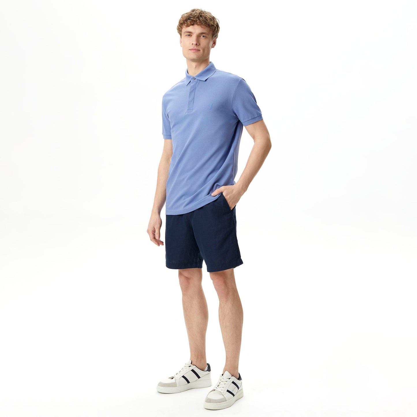 Nautica Erkek Mavi Slim Fit Polo Yaka T-shirt