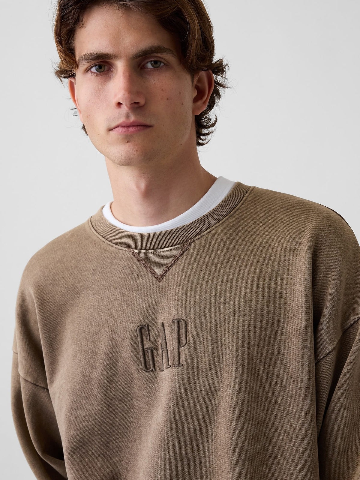 Kahverengi Heavyweight Oversized Logo Sweatshirt