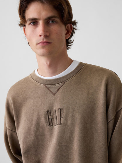 Kahverengi Heavyweight Oversized Logo Sweatshirt