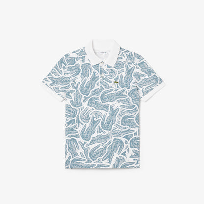 Lacoste Çocuk Baskılı Mavi Polo