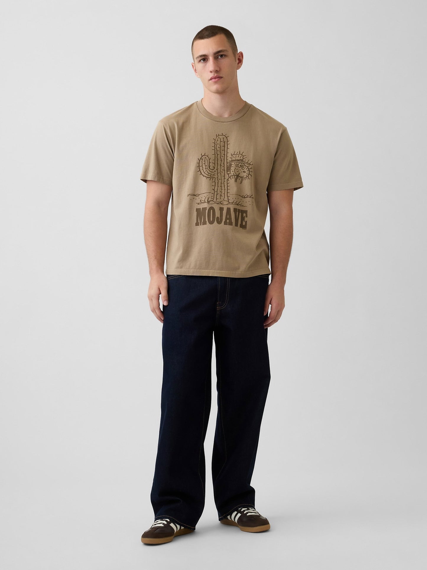 Açık Kahverengi Snoopy Mojave Relaxed Grafik T-shirt