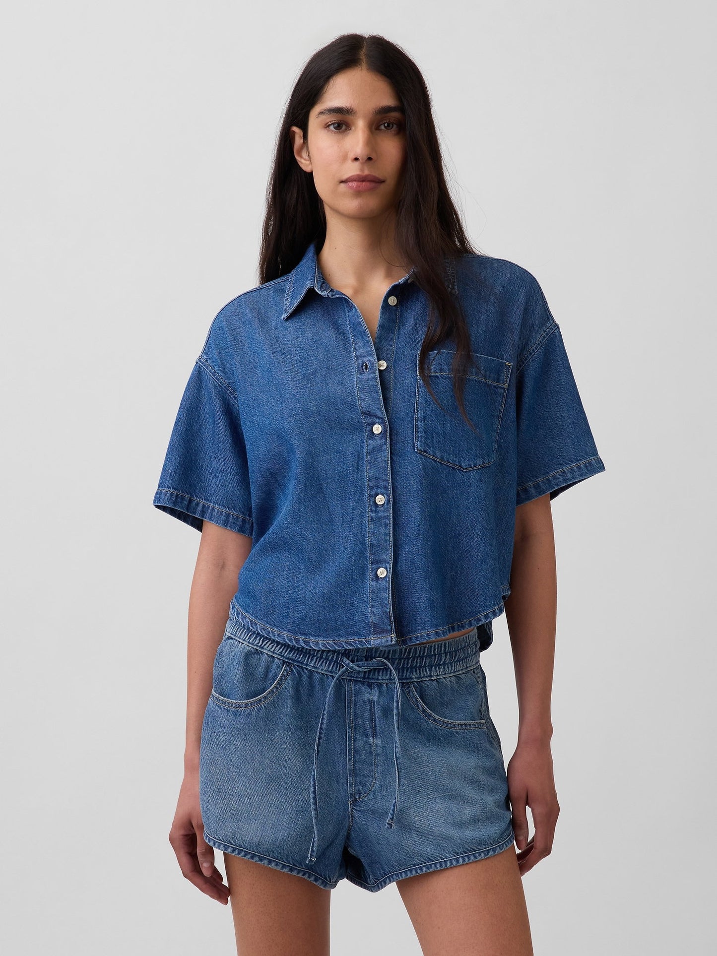 Mavi Ultrasoft Denim Oversized Kamp Gömlek