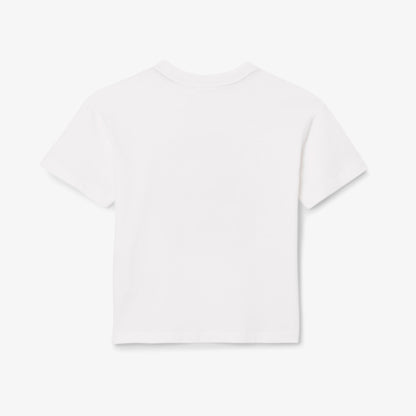 Lacoste Çocuk Bisiklet Yaka Baskılı Beyaz T-shirt