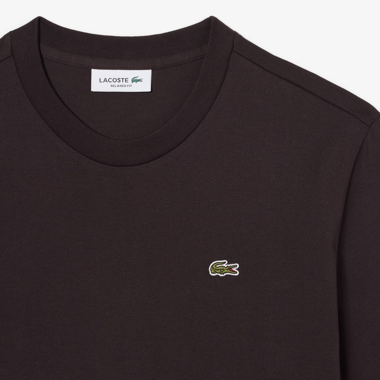 Lacoste Kadın Relaxed Fit Bisiklet Yaka Kahverengi T-shirt