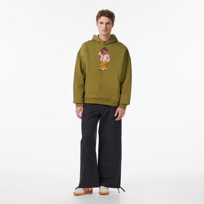 Market Folk Fitted Bear Erkek Yeşil Hoodie