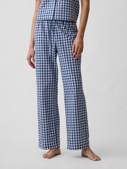 Mavi Poplin Pijama Altı
