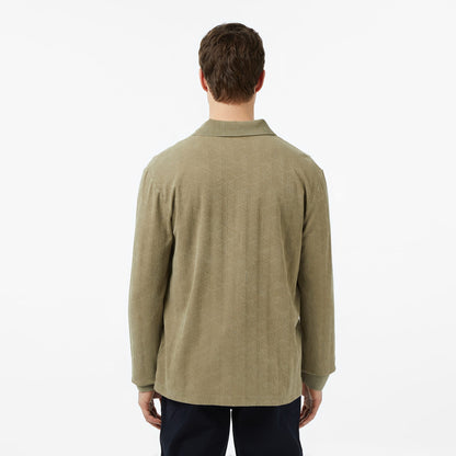 Lacoste Erkek Regular Fit Uzun Kollu Monogram Haki Polo