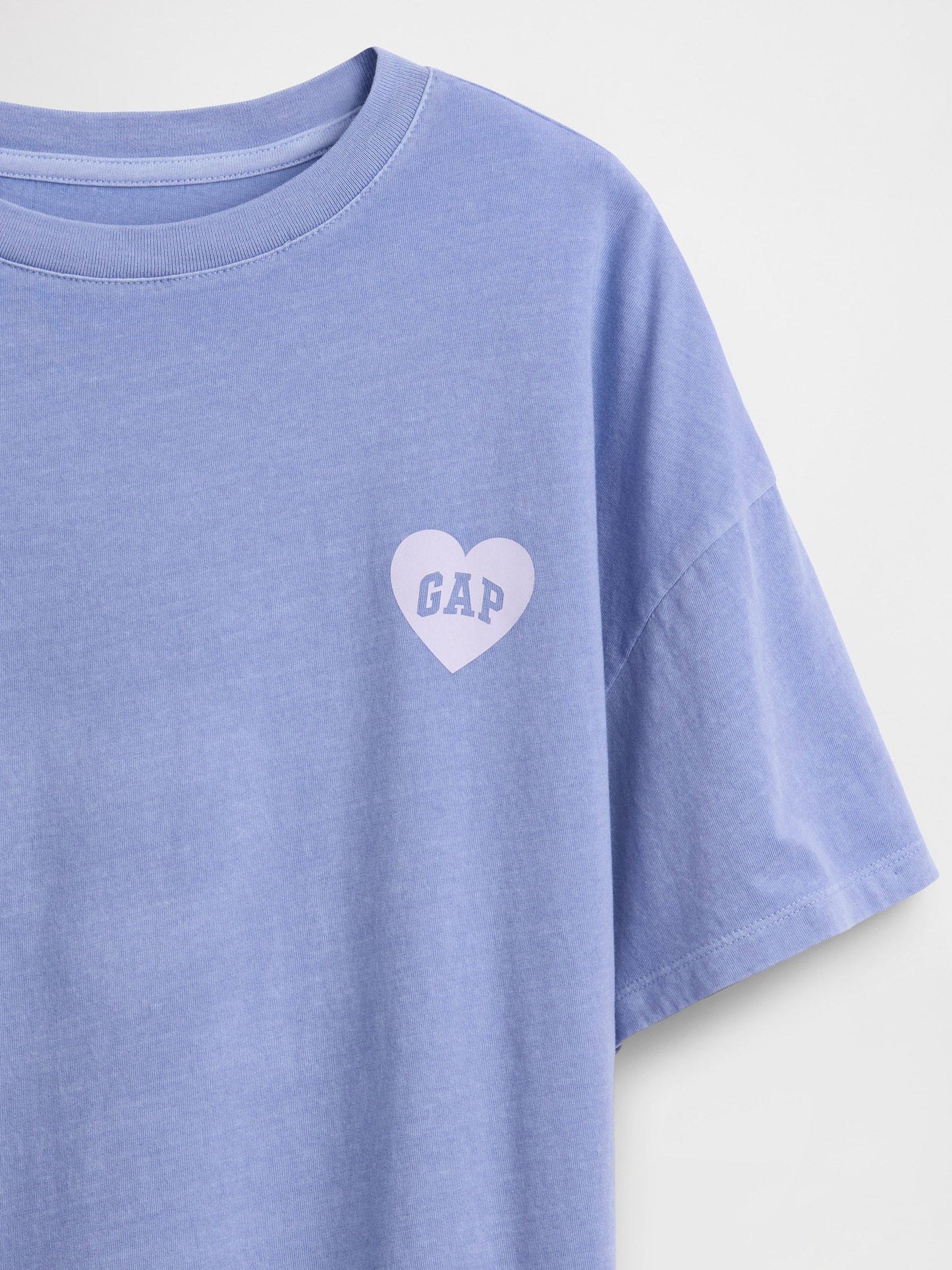 Açık Mavi Gap Kalp Logo Oversized Tunik T-shirt