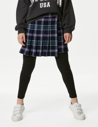 Ekose Desenli Mini Etek (6-16 Yaş)